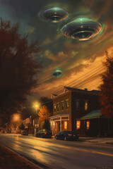 ufos above town