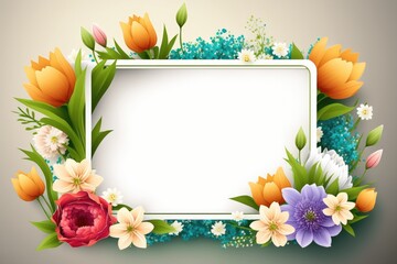 Border frame with floral pattern Generative AI