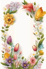 Obraz na płótnie Canvas Border frame with floral pattern Generative AI