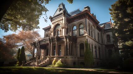 Timeless and Elegant Historical Building with Ornate Architecture and Rich Detailing, AI Generated
