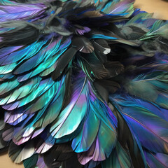 Iridescent Feather Fashion, AI