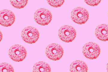 pink donuts on light pink background big size