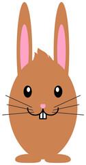 Brown easter bunny. Rabbit flat icon.