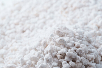 Perlite for plants. neutral material of volcanic origin
