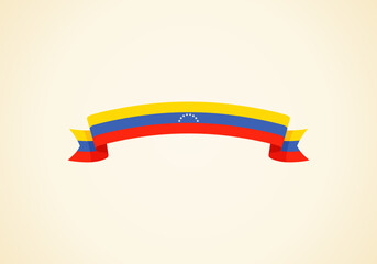 Ribbon with flag of Venezuela - obrazy, fototapety, plakaty