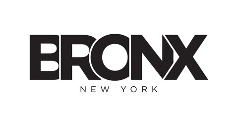 Bronx, New York, USA typography slogan design. America logo with graphic city lettering for print and web.