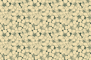 Floral pattern seamless vector background. Foliage and flower wallpaper design of nature.