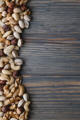 mix nuts on a wooden table