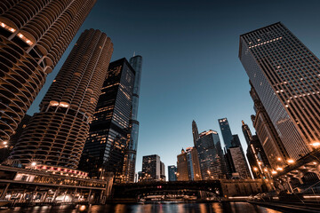 Fototapeta na wymiar Skyline Chicago at sunrise