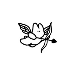 vector illustration doodle doll angel concept