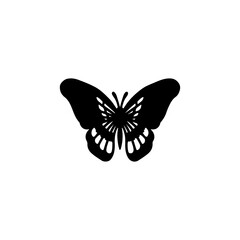 Plakat vector illustration of black butterfly silhouette