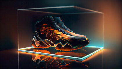 concept of a futuristic sport shoes, sneaker, air, sneakers - obrazy, fototapety, plakaty