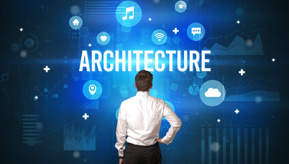 Rear view of a businessman