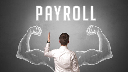 Rear view of a businessman, powerfull business concept