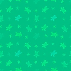 Animals cartoon seamless turtle and water ocean waves pattern for wrapping paper and linens and fabrics