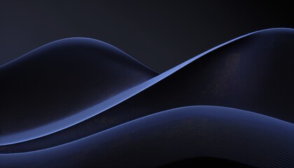 An abstract background of flowing waves and ripples with black background. Generative AI. 