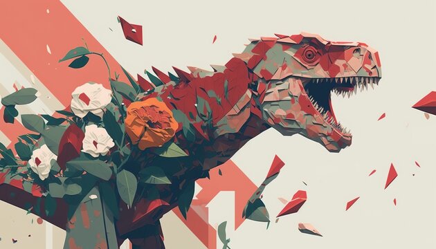 Tyrannosaurus . Creative illustration. (Ai Generate)