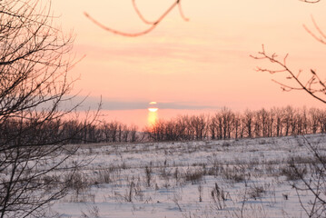 sunset in winter
