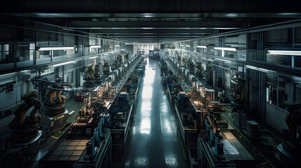 Fototapeta premium Futuristic and Innovative Construction Site with Sleek Architecture and Modern Equipment, AI Generated