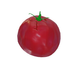 3d cartoon tomato in the style of clay modeling.  Illustration of digital rendering. 3d cartoon icon the style of modeling clay . Digital rendering illustration to describe food preparation