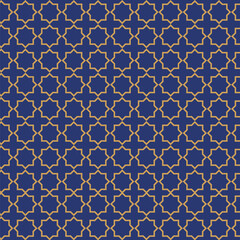 Islamic pattern background template, blue and gold