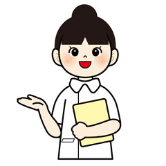 笑顔で案内する女性看護師1