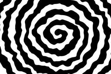 Vector hand drawn, abstract background. Illustration of vortex, optical illusion, op art effect.