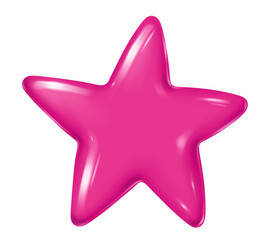 Pink star with a glossy effect. Balloon