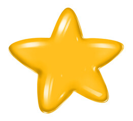 Yellow star with a glossy effect. Balloon