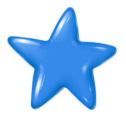 Blue star with a glossy effect. Balloon