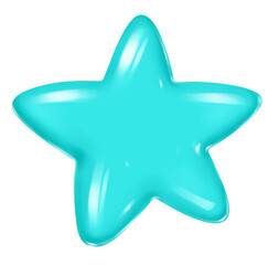 Mint star with a glossy effect. Balloon