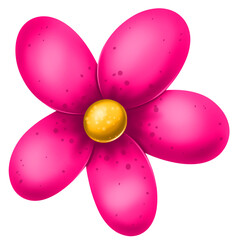 Pink flower with yellow core