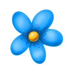 Blue flower with yellow core
