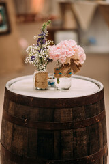Barrel top wedding flowers
