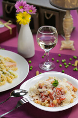 pasta with chicken and vegetables