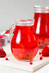 strawberry jam in a glass jar