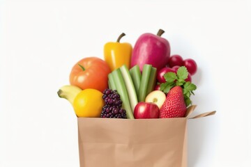 Delivery of healthy natural food in an eco package, Generative AI.