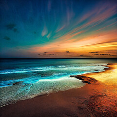 Sunset over the sea - generative ai