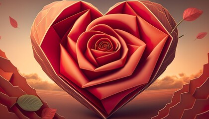 rose conceptual artwork of love . Creative illustration. (Ai Generate)