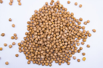 chickpeas on white background