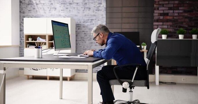 Bad Posture Sitting In Office Chair