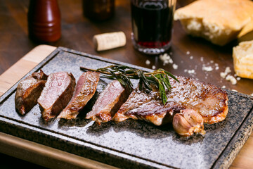 grilled pork ribs with vegetables