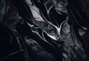 Black Marble Texture Background, Abstract Artistic Backdrop, Generative AI