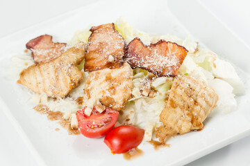 chop with rice and vegetables