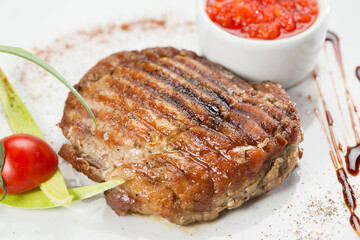 grilled steak on a plate