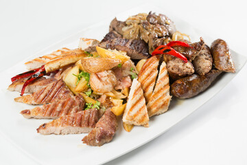 grilled meat with vegetables