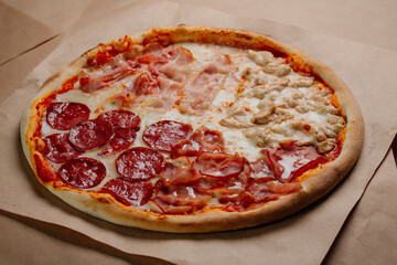 italian pizza, four meats
