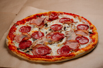 pizza with salami