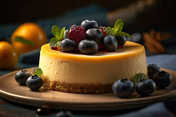 Cheesecake cake. Generative AI