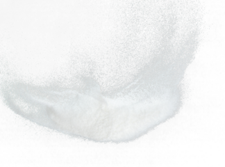 Million of white sand explosion, Photo image of falling down shower snow, heavy snows storm flying. Freeze shot on black background isolated overlay. Tiny Fine Salt sands as particle science